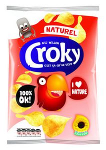 Croky Croky Chips Natural 40 Gram 20 Zakken