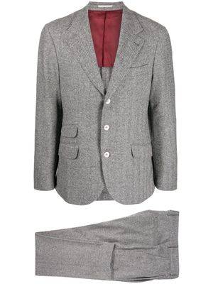 Brunello Cucinelli costume à motif de chevrons - Noir