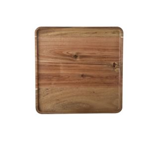 Houten dienblad met opstaande rand 26 x 26 cm vierkant