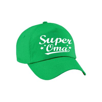 Super oma cadeau tekst petje - baseball cap - groen - voor volwassenen - cadeau voor oma - moederda