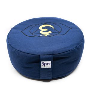 Spiru Meditatiekussen Katoen Indigo - 6e Chakra Ajña - 36 x 15 cm