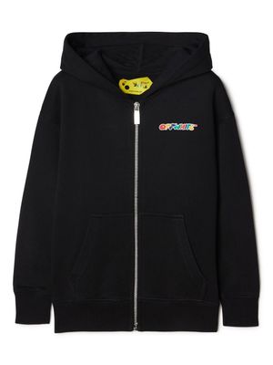 Off-White Kids hoodie en coton Arrows à fermeture zippée - Noir