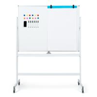 Dubbelzijdig Mobiel Whiteboard Droog Afwasbaar Magnetisch Whiteboard met Rasterpatroon voor Kantoor Thuis 120 x 90 cm Wit