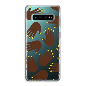 Hands dark: Samsung Galaxy S10 Plus Transparant Hoesje