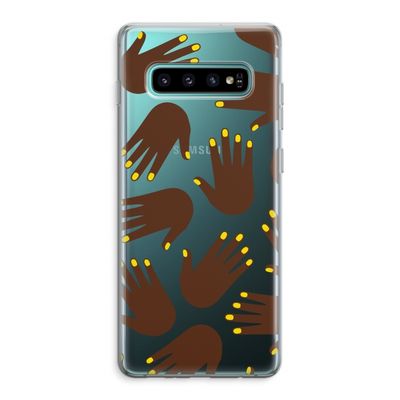Hands dark: Samsung Galaxy S10 Plus Transparant Hoesje