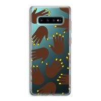 Hands dark: Samsung Galaxy S10 Plus Transparant Hoesje