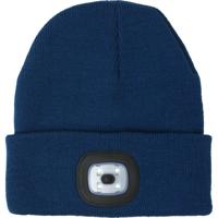 Benson Wintermuts met LED lamp - beanie - blauw - voor volwassenen