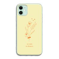 No rain no flowers: iPhone 11 Transparant Hoesje