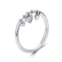 925 sterling zilveren hart diamanten ring vrouwen bruiloft engagement Jewelry Ringmaat: 6