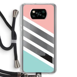 Strepen pastel: Xiaomi Poco X3 Pro Transparant Hoesje met koord