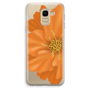 Orange Ellila flower: Samsung Galaxy J6 (2018) Transparant Hoesje