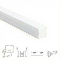 Aluminium ledstrip profiel wit opbouw 3m - 15 mm hoog - compleet met afdekkap
