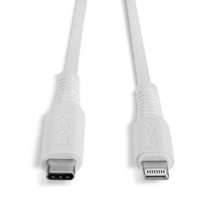 LINDY USB-kabel USB 2.0 Apple Lightning stekker, USB-C stekker 2.00 m Wit 31317