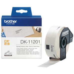 Brother DK-11201 Rol met etiketten 29 x 90 mm Papier Wit 400 stuk(s) Permanent hechtend DK11201 Adresetiketten