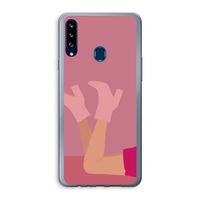 Pink boots: Samsung Galaxy A20s Transparant Hoesje Pink boots: Samsung Galaxy A20s Transparant Hoesje