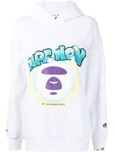 AAPE BY *A BATHING APE® hoodie à logo imprimé - Blanc