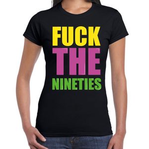 Fuck the nineties fun t-shirt zwart dames