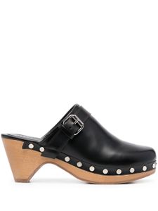 ISABEL MARANT mules ornées clous à talon mi-haut - Noir