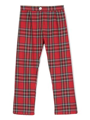 Siola pantalon plissé à motif tartan - Rouge