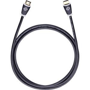 Oehlbach 126 HDMI-kabel HDMI Aansluitkabel HDMI-A-stekker, HDMI-A-stekker 0.75 m Zwart 4K UHD, Vergulde steekcontacten