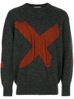 Issey Miyake Pre-Owned x intarsia jumper - Gris - thumbnail