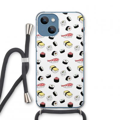 Sushi time: iPhone 13 mini Transparant Hoesje met koord