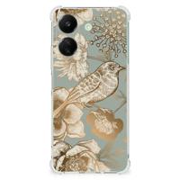 Case voor Xiaomi Redmi 13C 4G Vintage Bird Flowers