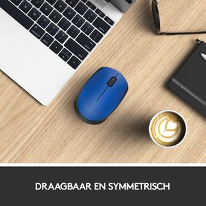 Logitech M171 Muis Draadloos, Radiografisch Optisch Blauw, Zwart 3 Toetsen 1000 dpi