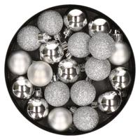 Cosy & Trendy Kerstballen - 20 st - zilver - kunststof - 3 cm