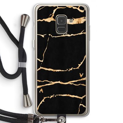 Gouden marmer: Samsung Galaxy A8 (2018) Transparant Hoesje met koord