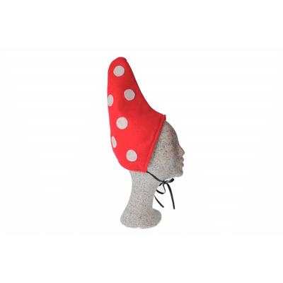 Kabouter kinder mutsen - 6x - verkleed hoeden - rood/witte stippen