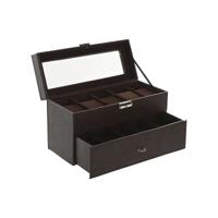 Doos-Juwelenkistje Home ESPRIT Bruin Polyurethaan Kristal Hout MDF 27,5 x 11 x 15 cm