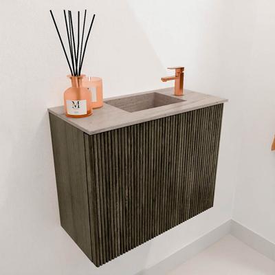 Toiletmeubel Mondiaz Joya Dlux | 50 cm | Meubelkleur Shadow | Faye wastafel Saba Wasbak Rechts | 1 kraangat