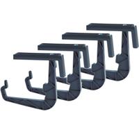 Prosperplast Balkonbeugel - 4x - verstelbaar - kunststof - antraciet - 20 tot 25 cm