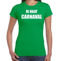 Carnaval verkleed shirt groen voor dames ik haat carnaval - kostuum 2XL  -