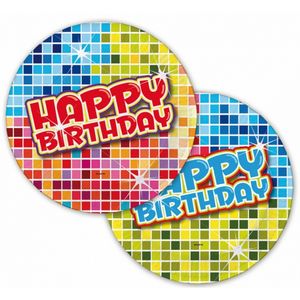 12x Happy Birthday party bordjes 18 cm