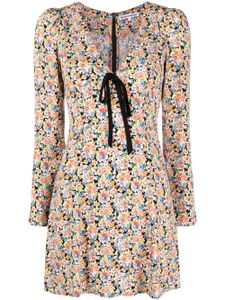 Reformation robe courte Mavis à fleurs - Noir