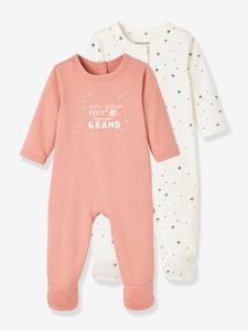 Set met 2 pyjama's voor pasgeboren baby's van biologisch katoen donker rozenhout