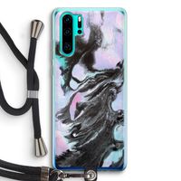Pastel zwart: Huawei P30 Pro Transparant Hoesje met koord