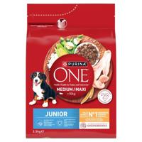 PURINA One Junior Medium/Maxi Rich in chicken with rice - droog hondenvoer - 2,5kg