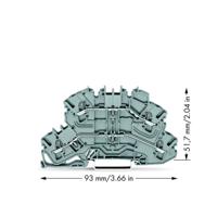 WAGO 2002-2601 Doorgangsklem 2-etages 5.20 mm Spanveer Toewijzing: L, L Grijs 50 stuk(s)