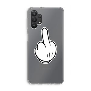 Middle finger black: Samsung Galaxy A32 5G Transparant Hoesje