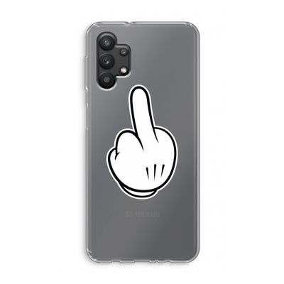 Middle finger black: Samsung Galaxy A32 5G Transparant Hoesje