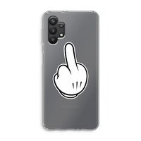Middle finger black: Samsung Galaxy A32 5G Transparant Hoesje
