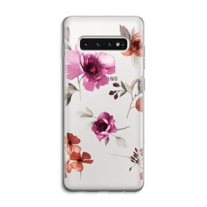 Geschilderde bloemen: Samsung Galaxy S10 4G Transparant Hoesje