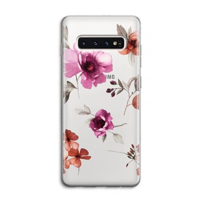 Geschilderde bloemen: Samsung Galaxy S10 4G Transparant Hoesje