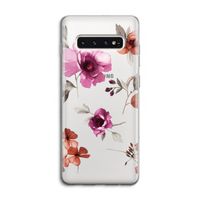 Geschilderde bloemen: Samsung Galaxy S10 4G Transparant Hoesje