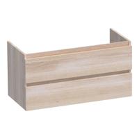 Brauer Joy - Onderkast - 100 cm - met 2 Softclose Lades Greeploos en 1 Sifon Uitsparing - Lamellen Eiken Wit