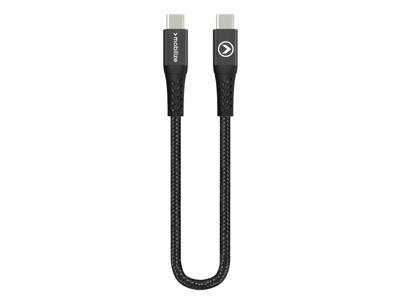 Mobilize Mobilize Strong Nylon Cable USB-C to USB-C 20cm. 100W Black