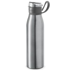 Aluminium waterfles/drinkflesmet klepdop en handvat - zilver - 650 ml - Sportfles - Bidon